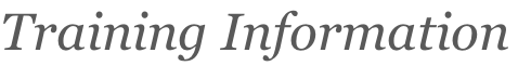 Training Information