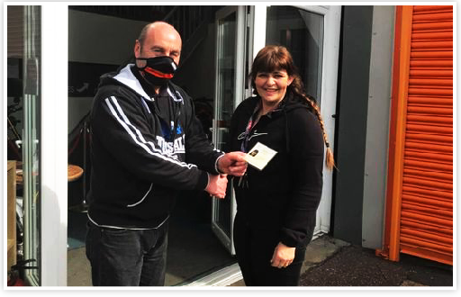 Dave welcoming Donna, our new Motorcycle Training Instructor