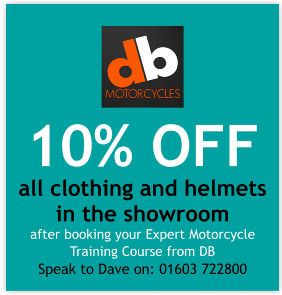 10 percent Off clothing & helmets after booking training